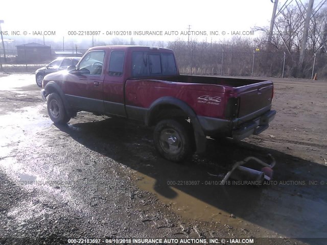 1FTZR15X0WTA37274 - 1998 FORD RANGER SUPER CAB RED photo 3