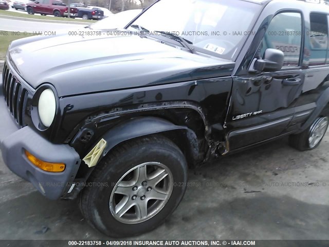 1J4GL48KX2W315899 - 2002 JEEP LIBERTY SPORT 黑色 照片 6