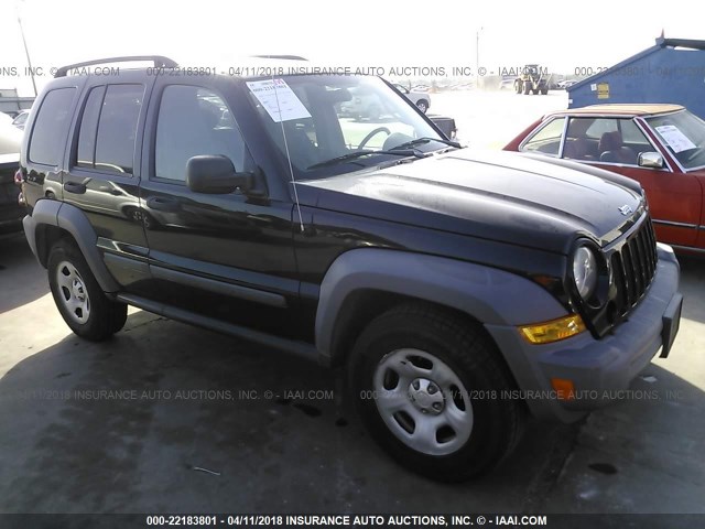 1J4GK48K86W137693 - 2006 JEEP LIBERTY SPORT BLACK photo 1