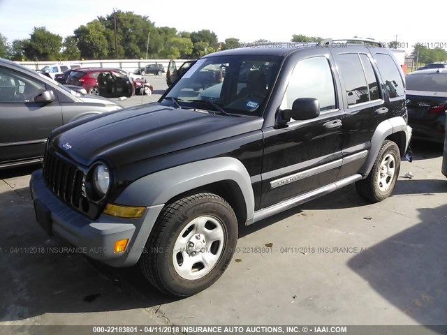 1J4GK48K86W137693 - 2006 JEEP LIBERTY SPORT 黑色 照片 2