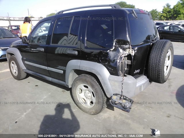 1J4GK48K86W137693 - 2006 JEEP LIBERTY SPORT BLACK photo 3