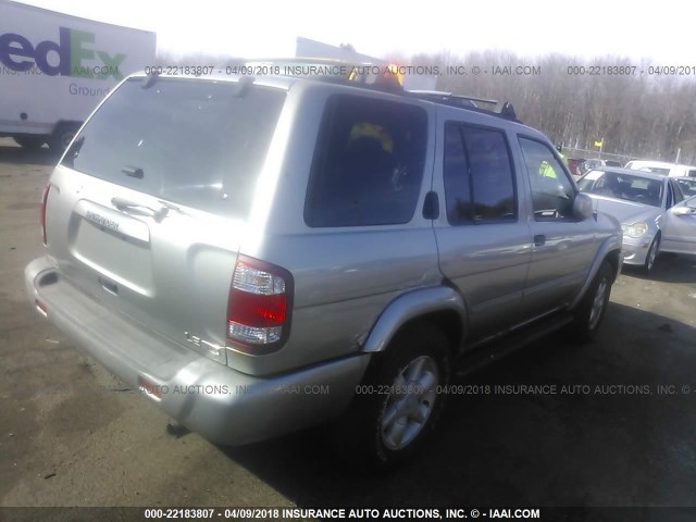 JN8DR09Y61W601853 - 2001 NISSAN PATHFINDER LE/SE/XE SILVER photo 4