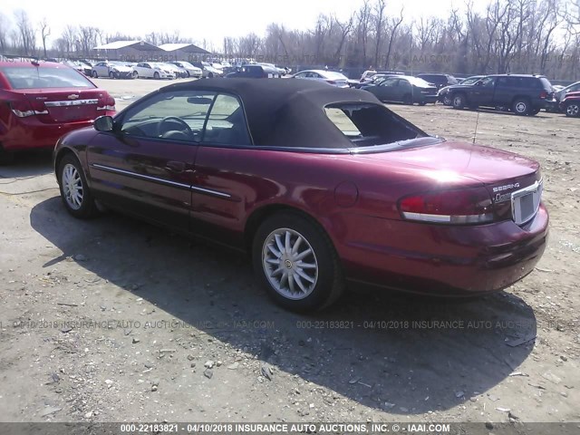 1C3EL55R42N308204 - 2002 CHRYSLER SEBRING LXI BURGUNDY photo 3