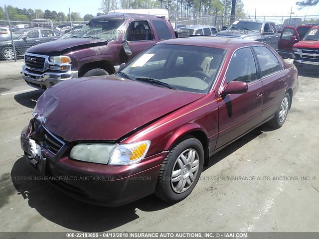 4T1BG22K61U045125 - 2001 TOYOTA CAMRY CE/LE/XLE ბურგუნდია ფოტო 2