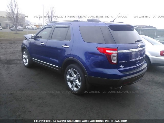 1FM5K8F80DGA11102 - 2013 FORD EXPLORER LIMITED Blau Foto 3