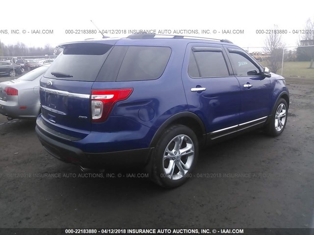 1FM5K8F80DGA11102 - 2013 FORD EXPLORER LIMITED Blau Foto 4