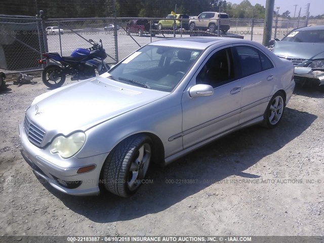 WDBRF40J75F694419 - 2005 MERCEDES-BENZ C 230K SPORT SEDAN SILVER photo 2