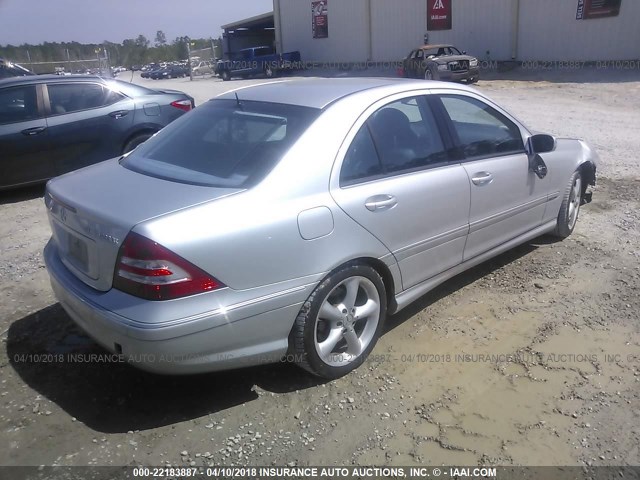 WDBRF40J75F694419 - 2005 MERCEDES-BENZ C 230K SPORT SEDAN SILVER photo 4