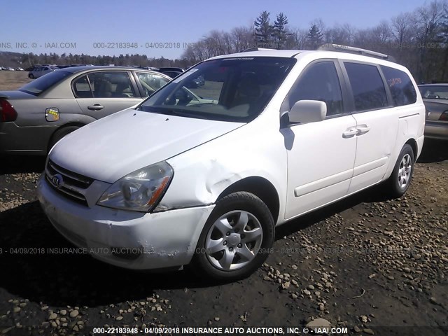 KNDMB233866077394 - 2006 KIA SEDONA EX/LX WHITE photo 2