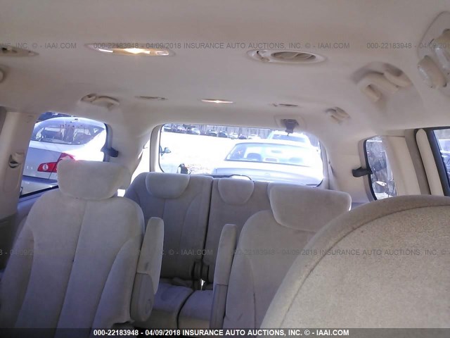 KNDMB233866077394 - 2006 KIA SEDONA EX/LX WHITE photo 8