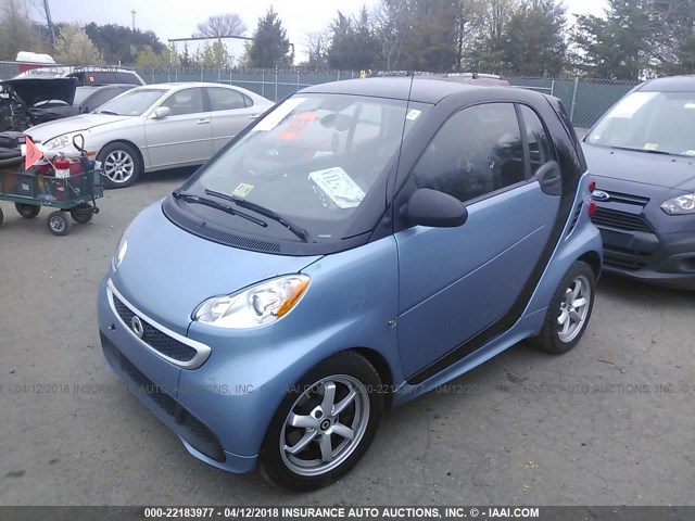 WMEEJ3BA9EK772360 - 2014 SMART FORTWO PURE/PASSION BLUE photo 2
