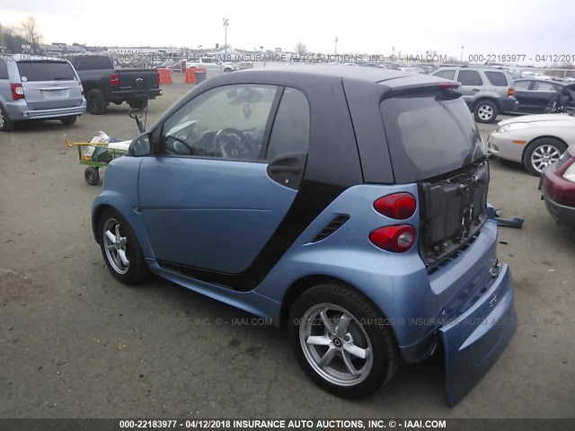 WMEEJ3BA9EK772360 - 2014 SMART FORTWO PURE/PASSION BLUE photo 3
