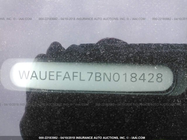 WAUEFAFL7BN018428 - 2011 AUDI A4 PREMIUM PLUS SILVER photo 9