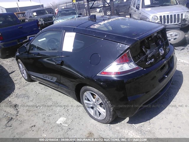 JHMZF1C69BS010334 - 2011 HONDA CR-Z EX BLACK photo 3