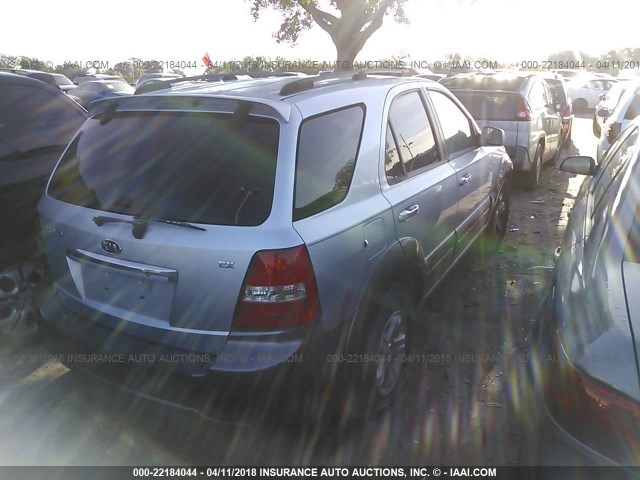 KNDJD736085809823 - 2008 KIA SORENTO EX/LX BLUE photo 4