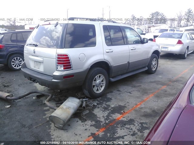 4M2ZU66K94UJ10142 - 2004 MERCURY MOUNTAINEER  SILVER photo 4