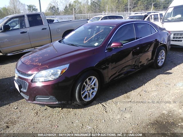 1G11C5SL6FF242984 - 2015 CHEVROLET MALIBU 1LT MAROON photo 2