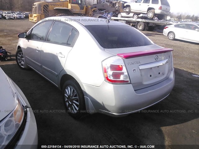 3N1AB6APXCL681954 - 2012 NISSAN SENTRA 2.0/2.0S/SR/2.0SL SILVER photo 3