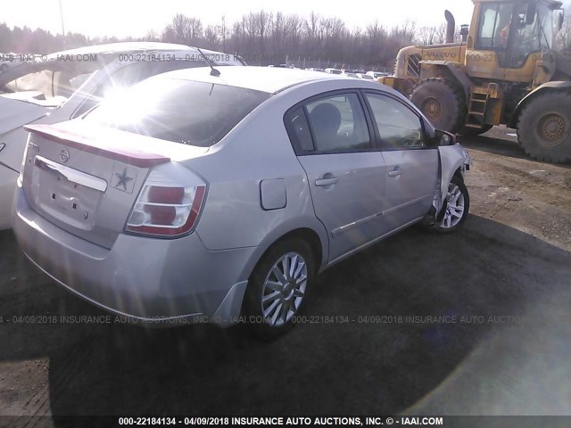 3N1AB6APXCL681954 - 2012 NISSAN SENTRA 2.0/2.0S/SR/2.0SL SILVER photo 4