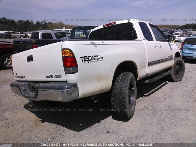 5TBBT44133S333622 - 2003 TOYOTA TUNDRA ACCESS CAB SR5 WHITE photo 4