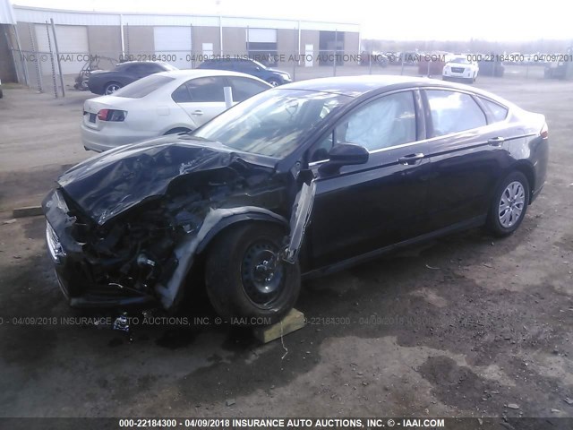 3FA6P0G78DR191140 - 2013 FORD FUSION S BLACK photo 2