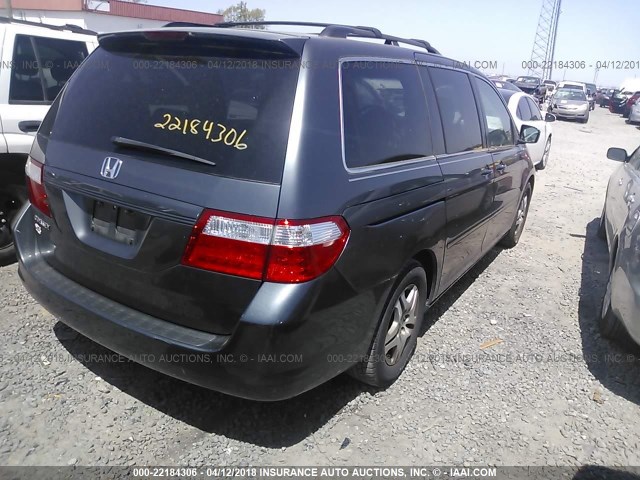 5FNRL38756B454353 - 2006 HONDA ODYSSEY EXL GRAY photo 4