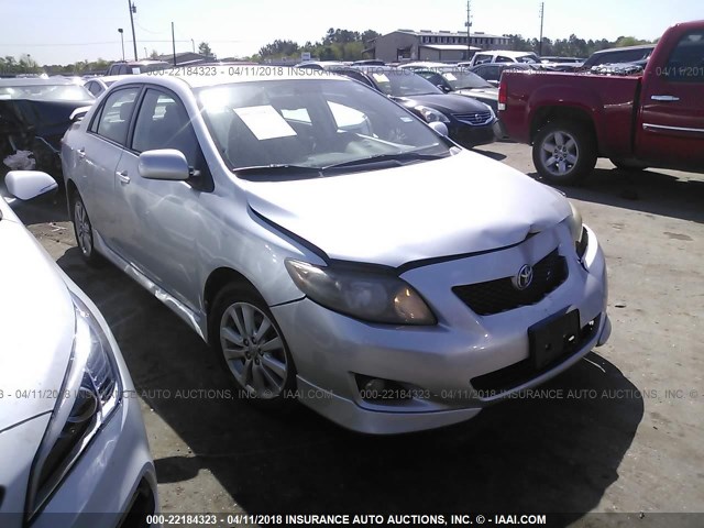 1NXBU40E19Z164925 - 2009 TOYOTA COROLLA S/LE/XLE SILVER photo 1