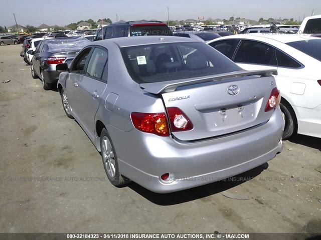 1NXBU40E19Z164925 - 2009 TOYOTA COROLLA S/LE/XLE SILVER photo 3