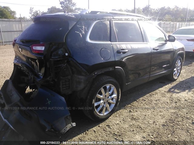 1C4PJLDB9EW207886 - 2014 JEEP CHEROKEE LIMITED BLACK photo 4