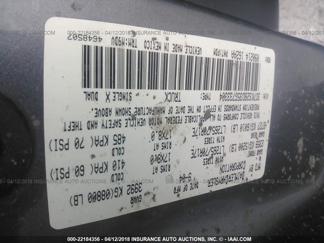 3D7KS28D35G733304 - 2005 DODGE RAM 2500 ST/SLT 灰色 照片 9