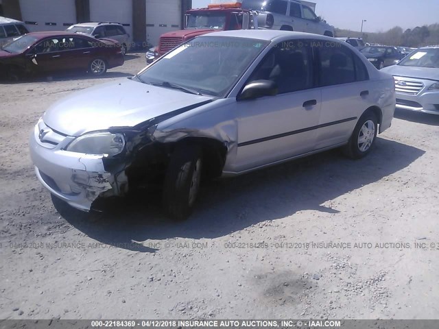 1HGES16354L009337 - 2004 HONDA CIVIC DX VP SILVER photo 2
