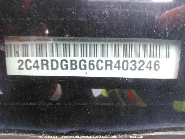 2C4RDGBG6CR403246 - 2012 DODGE GRAND CARAVAN SE GRAY photo 9