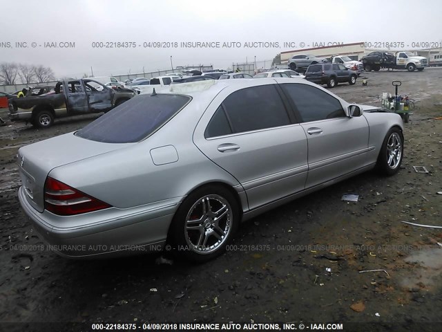 WDBNG75J31A144437 - 2001 MERCEDES-BENZ S 500 SILVER photo 4