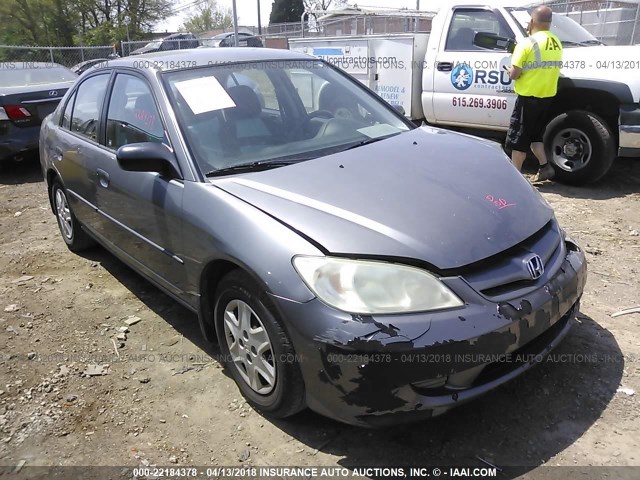 1HGES16365L016363 - 2005 HONDA CIVIC DX VP ნაცრისფერი ფოტო 1