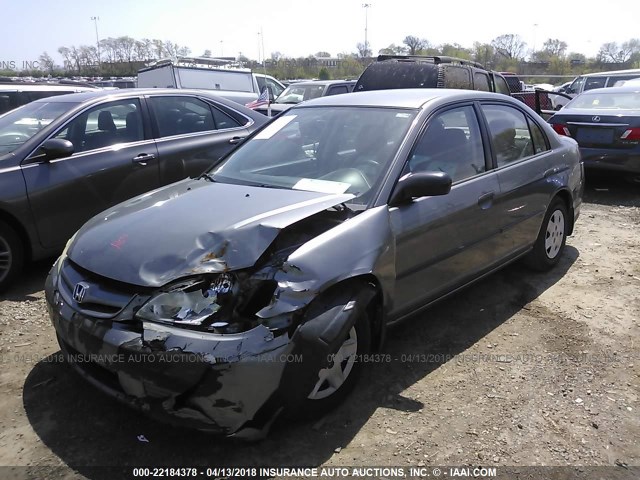 1HGES16365L016363 - 2005 HONDA CIVIC DX VP ნაცრისფერი ფოტო 2