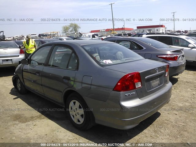 1HGES16365L016363 - 2005 HONDA CIVIC DX VP ნაცრისფერი ფოტო 3