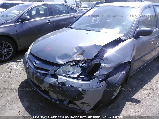 1HGES16365L016363 - 2005 HONDA CIVIC DX VP ნაცრისფერი ფოტო 6