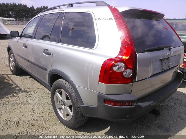 YV1CZ59H841126805 - 2004 VOLVO XC90 SILVER photo 3