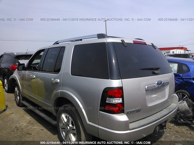 1FMEU65847UB10642 - 2007 FORD EXPLORER LIMITED SILVER photo 3