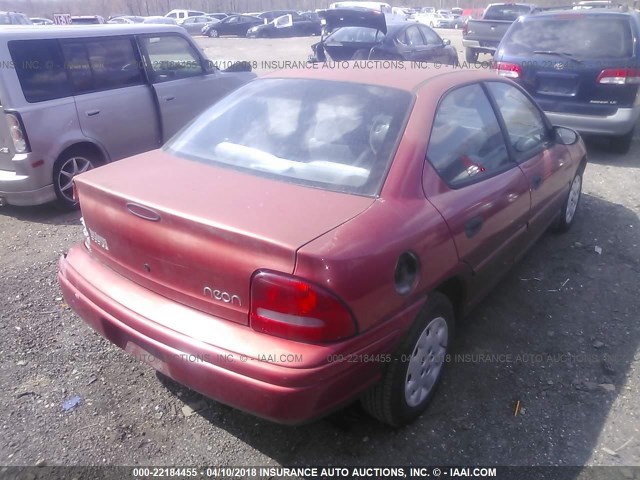 1B3ES47C7WD631404 - 1998 DODGE NEON HIGHLINE/SPORT/LE RED photo 4