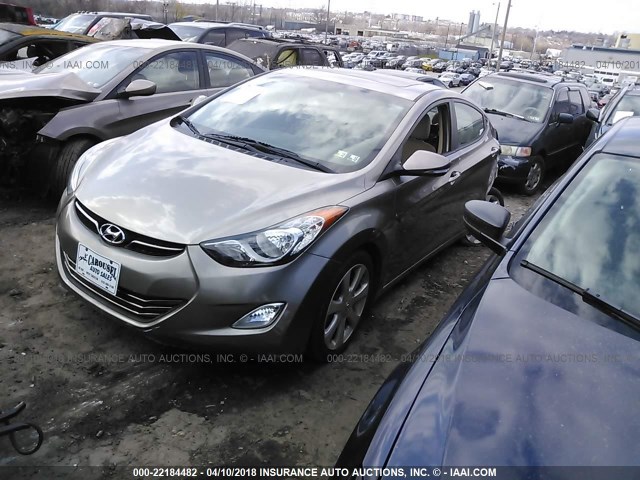 5NPDH4AE5DH339373 - 2013 HYUNDAI ELANTRA GLS/LIMITED GOLD photo 2