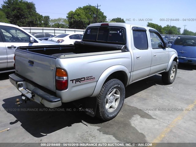 5TEHN72N42Z119467 - 2002 TOYOTA TACOMA DOUBLE CAB TAN photo 4