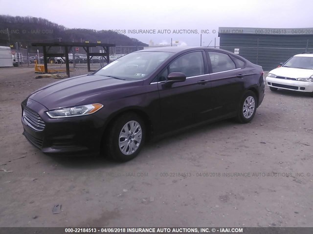 3FA6P0G73DR154657 - 2013 FORD FUSION S MAROON photo 2
