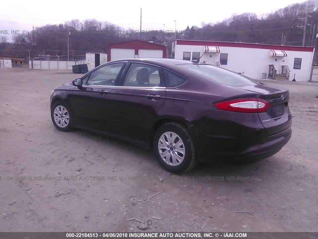 3FA6P0G73DR154657 - 2013 FORD FUSION S MAROON photo 3