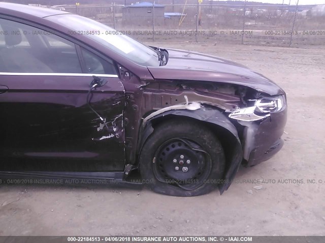 3FA6P0G73DR154657 - 2013 FORD FUSION S MAROON photo 6