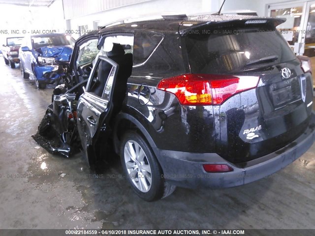 2T3YFREV5EW121300 - 2014 TOYOTA RAV4 LIMITED BLACK photo 3