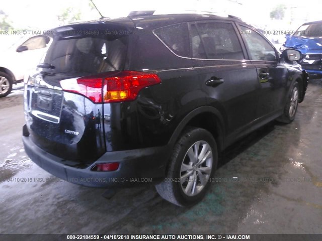 2T3YFREV5EW121300 - 2014 TOYOTA RAV4 LIMITED BLACK photo 4