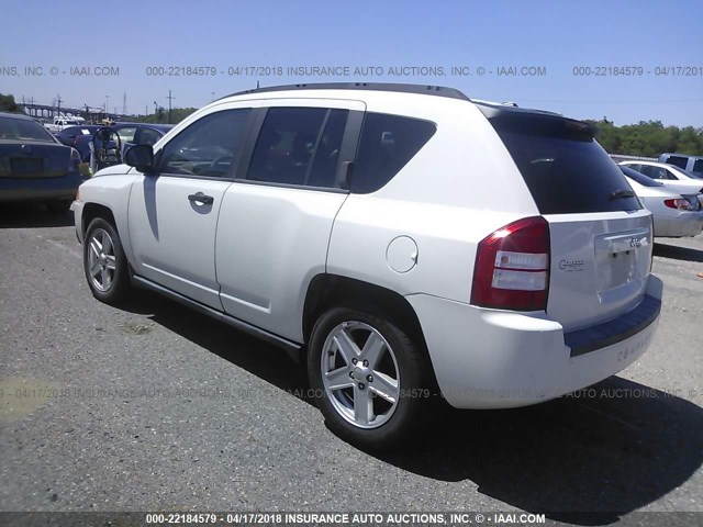 1J8FT47W87D200364 - 2007 JEEP COMPASS WHITE photo 3