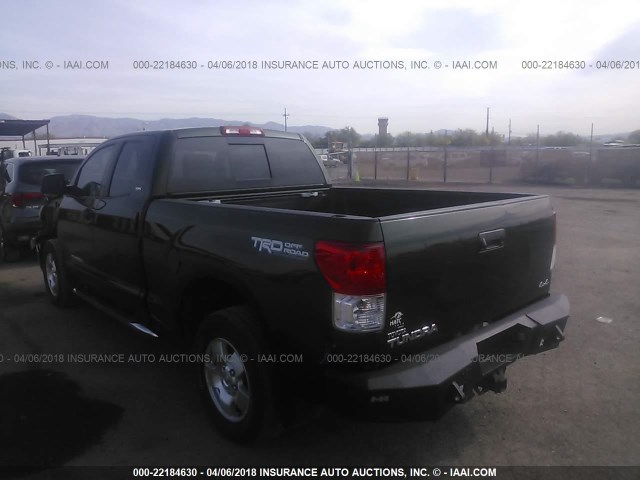 5TFUY5F14BX196168 - 2011 TOYOTA TUNDRA DOUBLE CAB SR5 GREEN photo 3