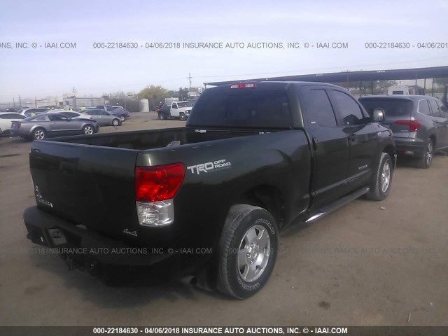 5TFUY5F14BX196168 - 2011 TOYOTA TUNDRA DOUBLE CAB SR5 GREEN photo 4